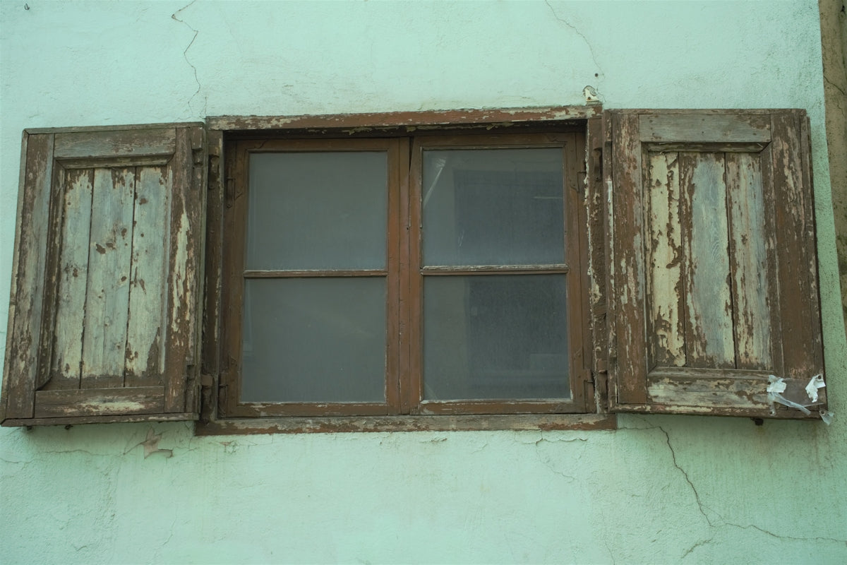 a couple of windows on a building
