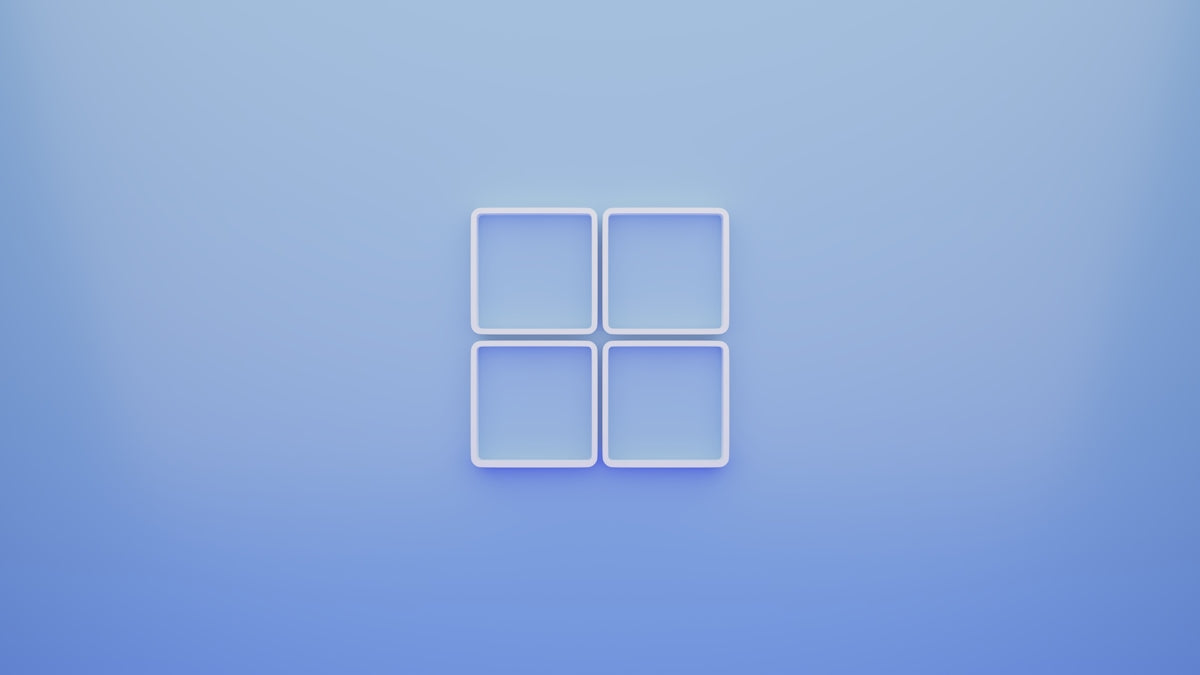 a blue background with a white square in the middle