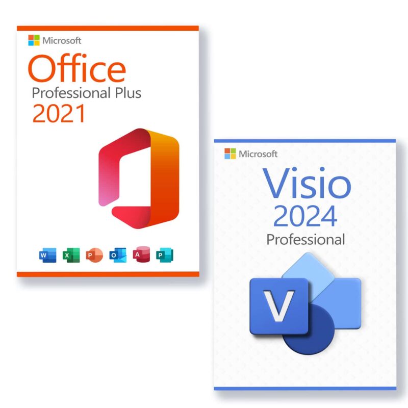 Microsoft Office 2021 Professional Plus + Microsoft Visio 2024 Professional Lizenz für 3 PC