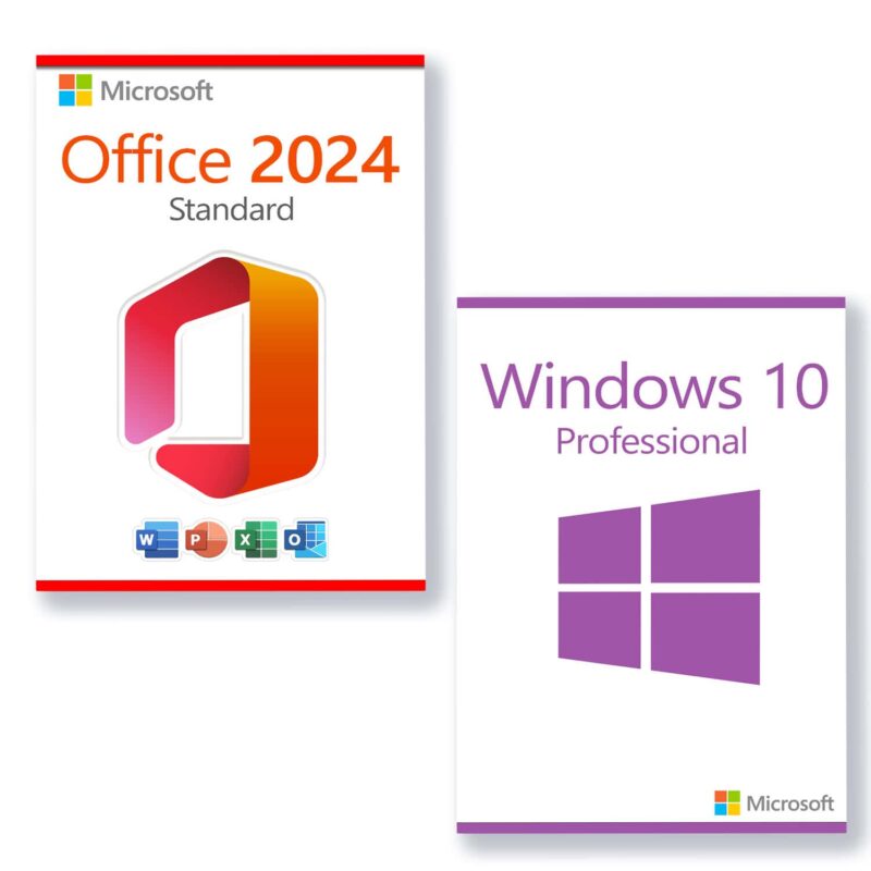 Microsoft Office 2024 Standard + Microsoft Windows 10 Professional für 3 PC