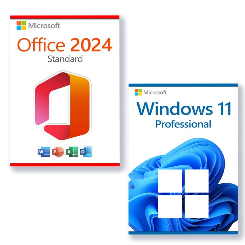 Microsoft Office 2024 Standard + Microsoft Windows 11 Professional für 3 PC