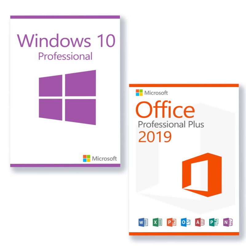 Vorteilspaket Microsoft Windows 10 Professional + Microsoft Office 2019 Professional Plus Lizenz für 3 PC