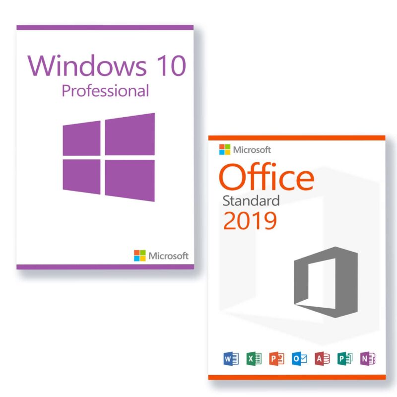 Vorteilspaket Microsoft Windows 10 Professional + Microsoft Office 2019 Standard Lizenz für 3 PC