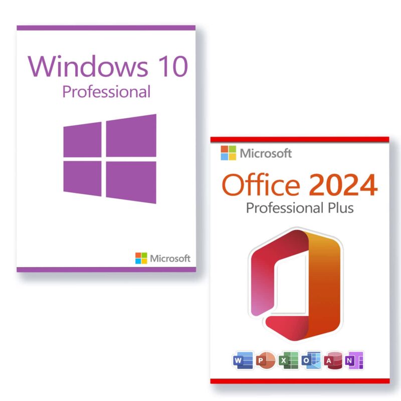 Microsoft Office 2024 Professional Plus + Microsoft Windows 10 Professional für 3 PC