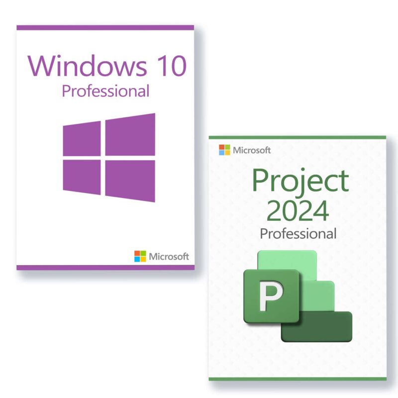 Microsoft Windows 10 Professional + Microsoft Project 2024 Professional Lizenz für 3 PC